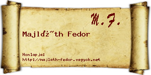 Majláth Fedor névjegykártya